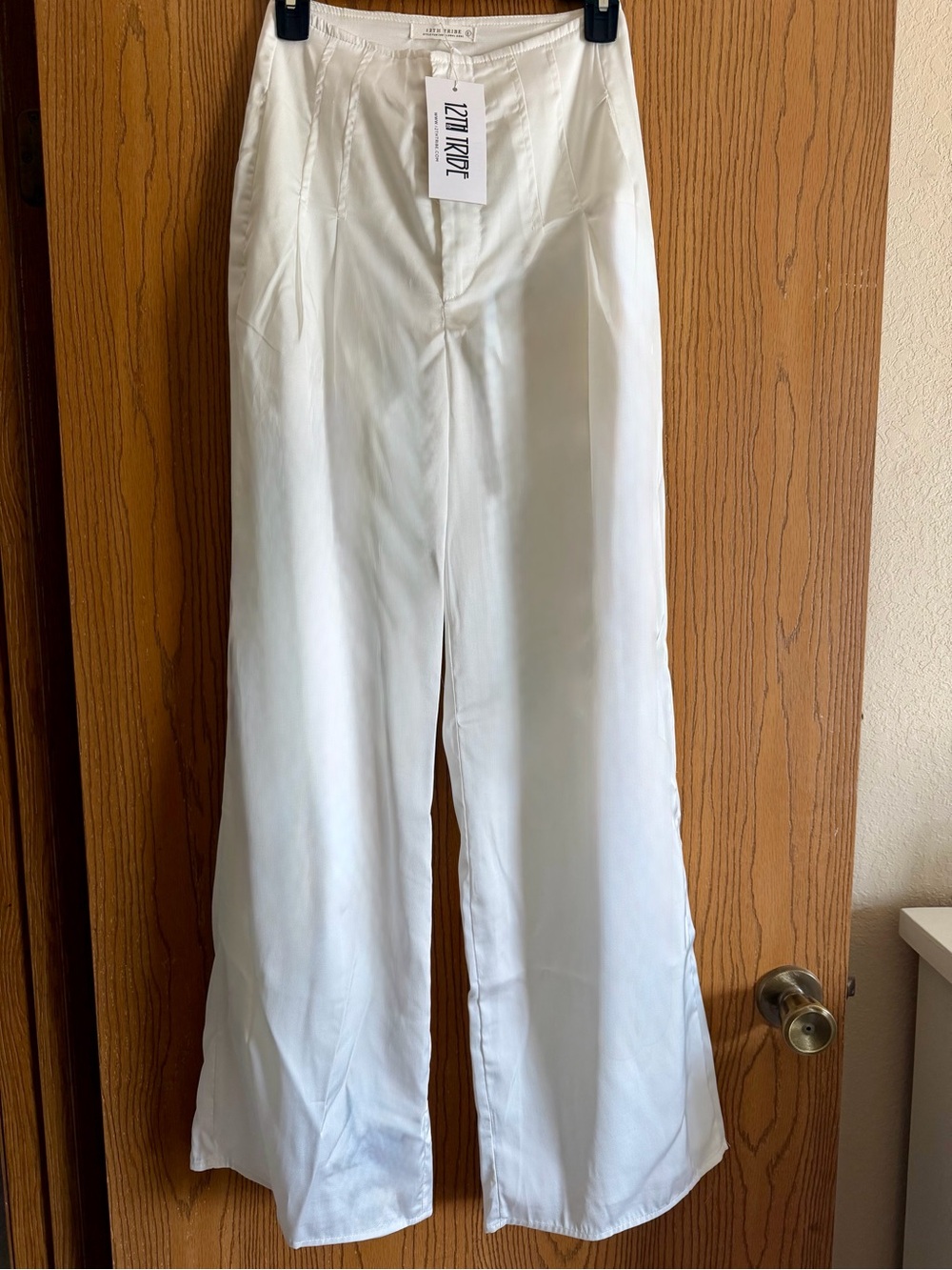 12th Tribe Wide-Leg white Pants
